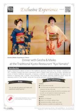 Maiko and Geisha experience at the ryotei “Kyo Yamato”